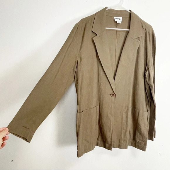 Melrose & Market Blazer Womens Size Medium Brown Cotton One Button Closure - Picture 2 of 9